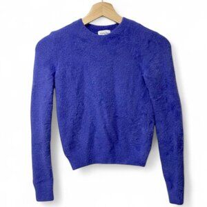 Aritzia Sunday Best Kitten Fuzzy Blue Crewneck Sweater — Size S